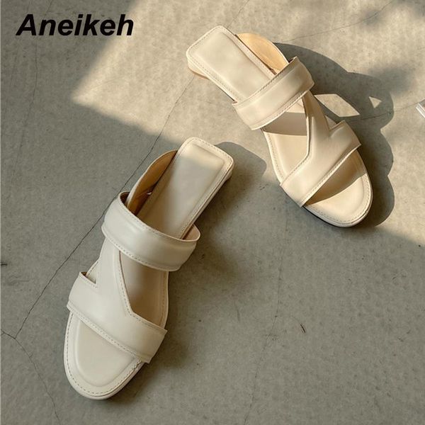 aneikeh summer 2021 fashion pu women's shoes round toe slippers square heels basic concise shallow solid outside purple casual, Black
aneikeh summer 2021 fashion pu women's shoes round toe slippers square heels basic concise shallow solid outside purple casual, Black