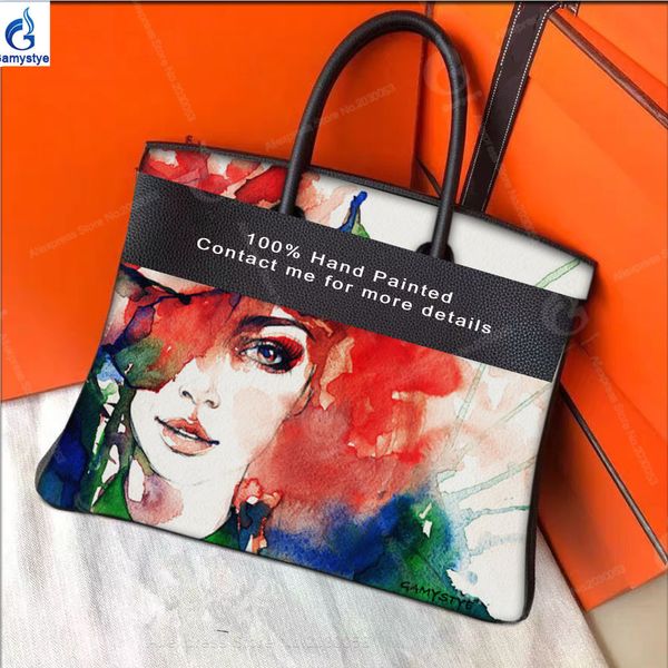 art hand painted red hair girl genuine leather designer bags handbags women famous brands
art hand painted red hair girl genuine leather designer bags handbags women famous brands