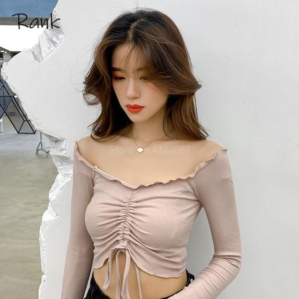 ribbed off shoulder drawstring tie t shirt women flat shoulder long sleeve short t-shirt summer 2021 casual crop tee shirts, White
ribbed off shoulder drawstring tie t shirt women flat shoulder long sleeve short t-shirt summer 2021 casual crop tee shirts, White