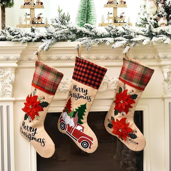 christmas stockings gift tree bag linen embroidered ornaments creative cartoon car flowers santa cla
christmas stockings gift tree bag linen embroidered ornaments creative cartoon car flowers santa cla