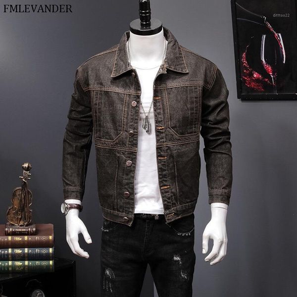 men's jackets men trend in 2021 fashion denim jacket plus size 5xl fashionable jean men1, Black;brown