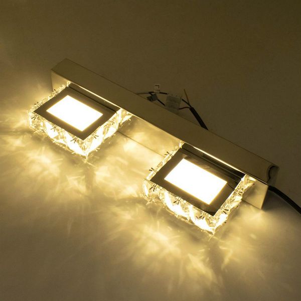 2 Lights Modern Waterproof Mirror Led Wall Light Bathroom Nordic Art Decor Crystal Wall Lighting Crystal Sconce Lamp