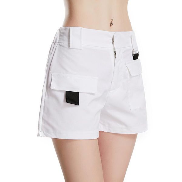 women's shorts summer ladies fashion simple wild big pocket casual high waist solid color loose women, White;black
women's shorts summer ladies fashion simple wild big pocket casual high waist solid color loose women, White;black