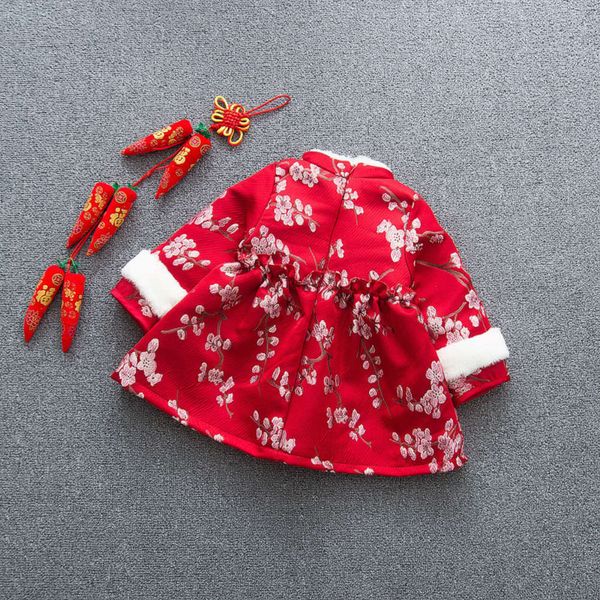 0-4 girls' plush and thickened new year's year old girl's winter cheongsam infant ethnic drs 04dw, Red;yellow 
0-4 girls' plush and thickened new year's year old girl's winter cheongsam infant ethnic drs 04dw, Red;yellow