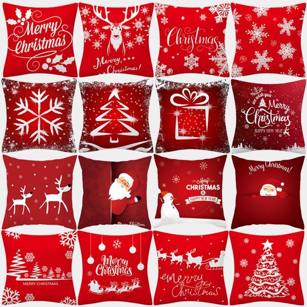 christmas cushion cover 45x45 pillowcase polyester merry christmas printed sofa cushions decorative pillow covers home decor