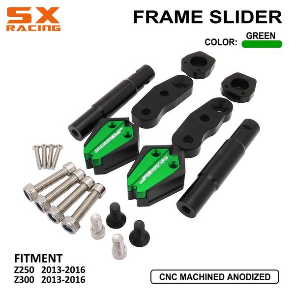 motorcycle aluminum frame crash pad slider falling cover protector guard for z250 z300 2013 2014 2020 2020
motorcycle aluminum frame crash pad slider falling cover protector guard for z250 z300 2013 2014 2020 2020