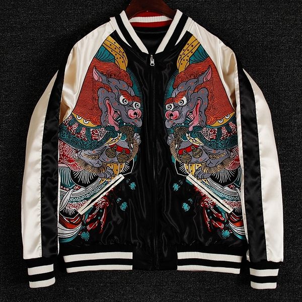 yokosuka japan style reversible double-sided all-match dragon pattern embroidery jackets coats high street baseball uniform 1111, Black;brown
yokosuka japan style reversible double-sided all-match dragon pattern embroidery jackets coats high street baseball uniform 1111, Black;brown