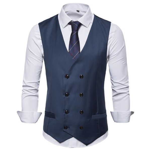 men's vests mens double breasted waistcoat spring slim fit v neck sleelveless vest men business wedding formal male gilet 2xl, Black;white
men's vests mens double breasted waistcoat spring slim fit v neck sleelveless vest men business wedding formal male gilet 2xl, Black;white
