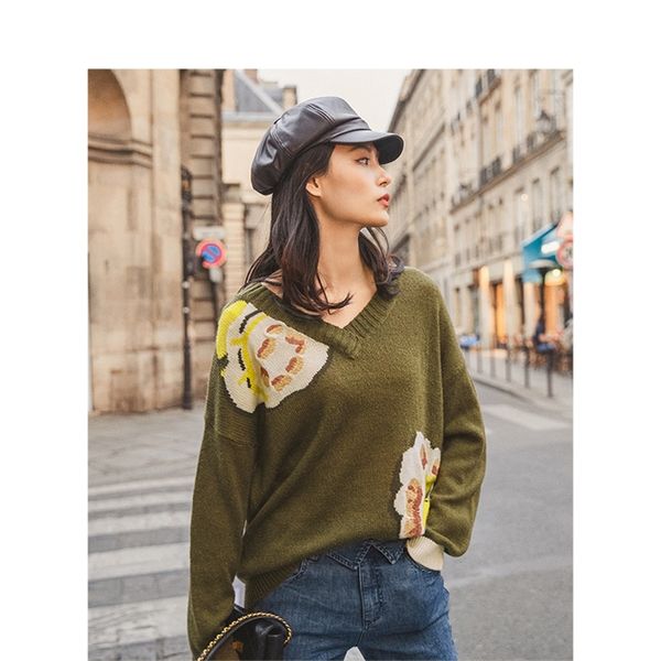 inman autumn new arrival temperament deep v-neck dropped shoulder literary fashion jacquard weave concise style pullover 201130, White;black
inman autumn new arrival temperament deep v-neck dropped shoulder literary fashion jacquard weave concise style pullover 201130, White;black