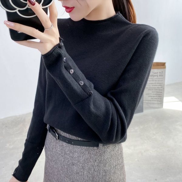 fall 2021 and winter new semi-high turtleneck women's sweater loose long crocheted bottom shirt n2tr, White;black
fall 2021 and winter new semi-high turtleneck women's sweater loose long crocheted bottom shirt n2tr, White;black