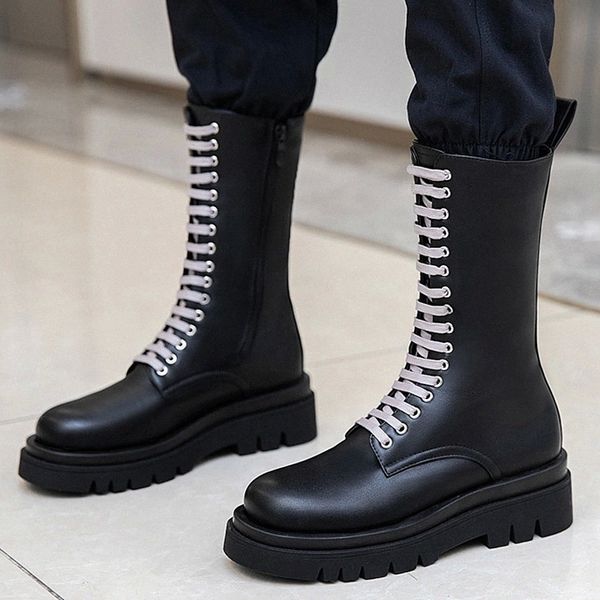 mid-calf boots zipper 2020 motorcycle boots non-slip platform lace-up rubber elastic leather punk black shoes #8595
mid-calf boots zipper 2020 motorcycle boots non-slip platform lace-up rubber elastic leather punk black shoes #8595