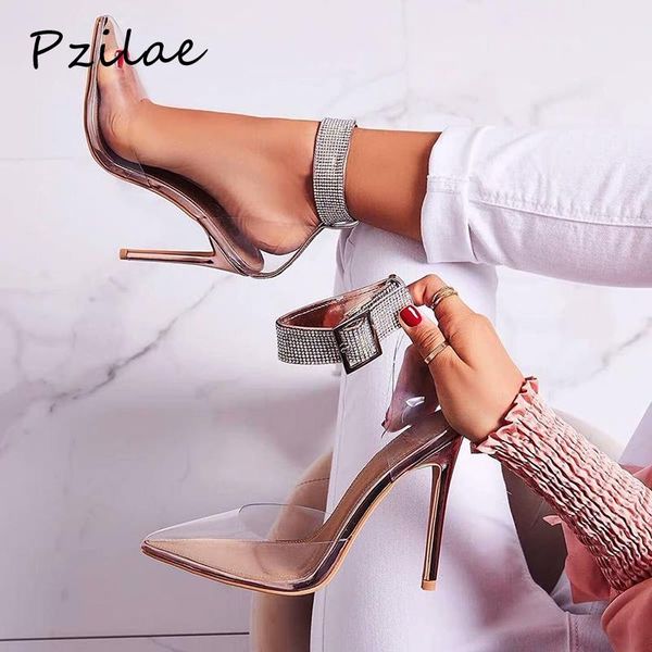 pzilae 2020 summer women sandals bling crystal pvc transparent pumps women shoes pointed toe high heels party wedding shoes, Black
pzilae 2020 summer women sandals bling crystal pvc transparent pumps women shoes pointed toe high heels party wedding shoes, Black