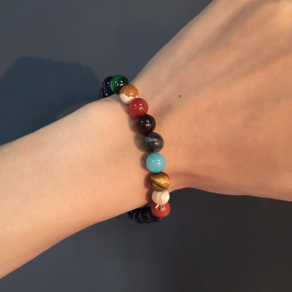 rinhoo 1pc 8mm solar system natural stone beads adjustable elastic chain bracelet for women's fashion jewelry gift, Black
rinhoo 1pc 8mm solar system natural stone beads adjustable elastic chain bracelet for women's fashion jewelry gift, Black