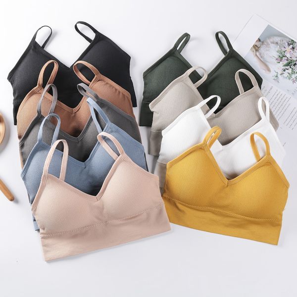 9 colors seamless sports crop women wireless bra female lingerie camis padded bandeau tank back cross bralette tube top, Black;pink
9 colors seamless sports crop women wireless bra female lingerie camis padded bandeau tank back cross bralette tube top, Black;pink