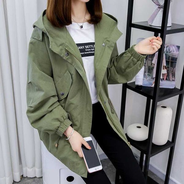 new solid color women's fashion casual hooded loose thin slim wild windbreaker spring and autumn lacing coat jq836, Tan;black
new solid color women's fashion casual hooded loose thin slim wild windbreaker spring and autumn lacing coat jq836, Tan;black