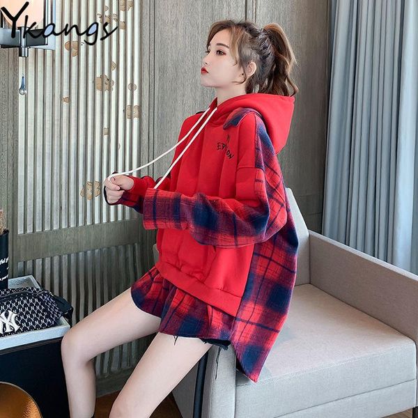 streetwear harajuku o-neck patchwork plaid hoodie hip hop loose women pullover winter warm contrast color long sleeve sweatshirt, White;black
streetwear harajuku o-neck patchwork plaid hoodie hip hop loose women pullover winter warm contrast color long sleeve sweatshirt, White;black