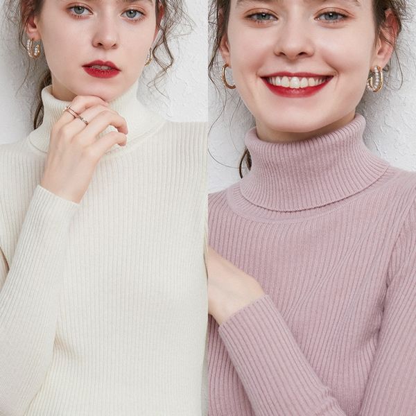 high collar sweater for women with slim thickened body new tight fit and versatile and long sleeve pullover sweater pullover knitted bottomi, White;black
high collar sweater for women with slim thickened body new tight fit and versatile and long sleeve pullover sweater pullover knitted bottomi, White;black