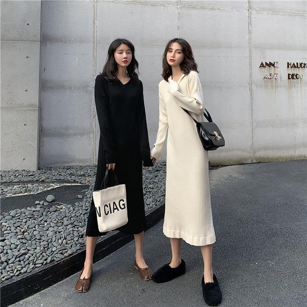 casual dresses autumn and winter thickening hooded knitted dress pullover korean style inner temperament underwear long for women, Black;gray
casual dresses autumn and winter thickening hooded knitted dress pullover korean style inner temperament underwear long for women, Black;gray