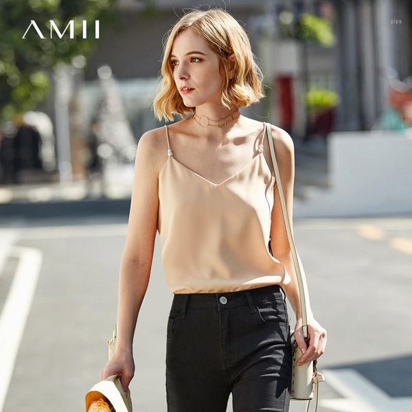 amii summer women v neck tank fashion solid pearl chiffon sleeveless blouse women 119200251, White
amii summer women v neck tank fashion solid pearl chiffon sleeveless blouse women 119200251, White