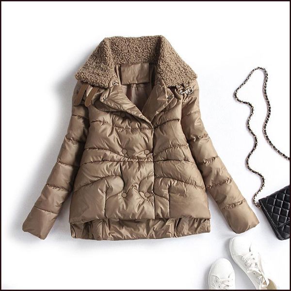 women's down & parkas 2021 winter women korean loose coats cotton padded jacket female ultra light faux fur collar patchwork short z122, Black
women's down & parkas 2021 winter women korean loose coats cotton padded jacket female ultra light faux fur collar patchwork short z122, Black