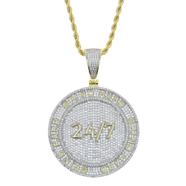 drop ship hip hop penadnt necklace with gold plated engraved letter grind hard with full cubic zircon paved round charm punk styles jewelry, Silver
drop ship hip hop penadnt necklace with gold plated engraved letter grind hard with full cubic zircon paved round charm punk styles jewelry, Silver