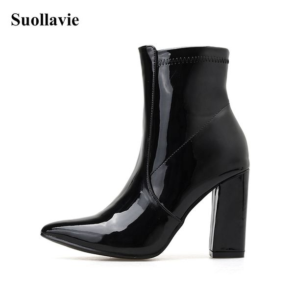 boots women shoes fashion zipper pointed toe heels woman autumn winter thin heel ladie for size 34-48, Black
boots women shoes fashion zipper pointed toe heels woman autumn winter thin heel ladie for size 34-48, Black