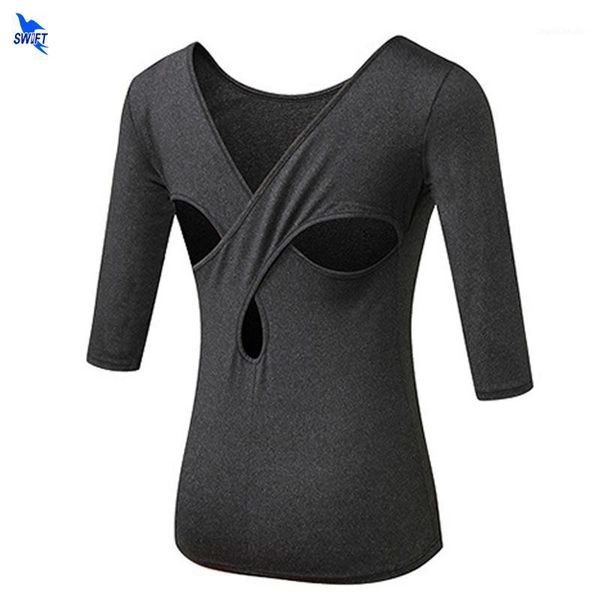running jerseys half sleeve cross back women yoga shirts quick dry sportswear gym fitness dancing t-shirt compression clothing1, Black;blue
running jerseys half sleeve cross back women yoga shirts quick dry sportswear gym fitness dancing t-shirt compression clothing1, Black;blue
