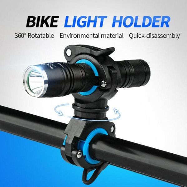 360 Degree Rotation Bicycle Light Bracket Bike Torch Mount Led Light Holder Clamp Headlight Stand Quick Release Mount