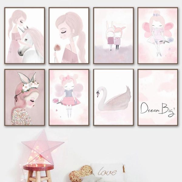 paintings pink girl fairy swan horse dream big quotes wall art canvas painting nordic posters and prints pictures for kids room decor1
paintings pink girl fairy swan horse dream big quotes wall art canvas painting nordic posters and prints pictures for kids room decor1