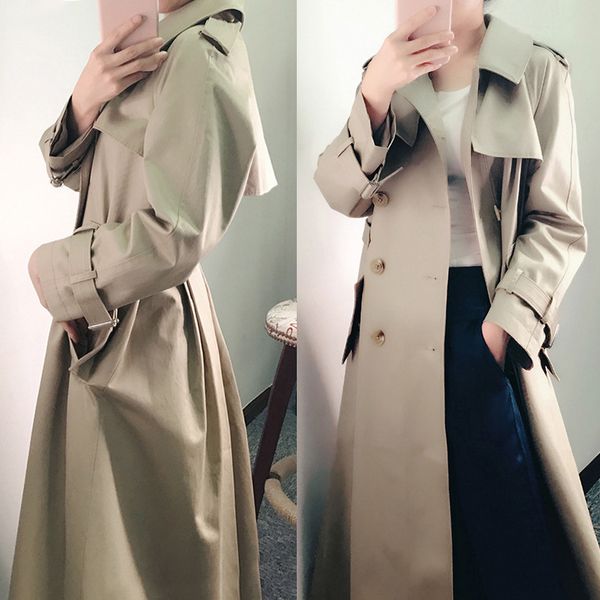 women double button women's long classic windbreaker trench coat autumn winter outwear office lady fashion overcoat, Black;white
women double button women's long classic windbreaker trench coat autumn winter outwear office lady fashion overcoat, Black;white