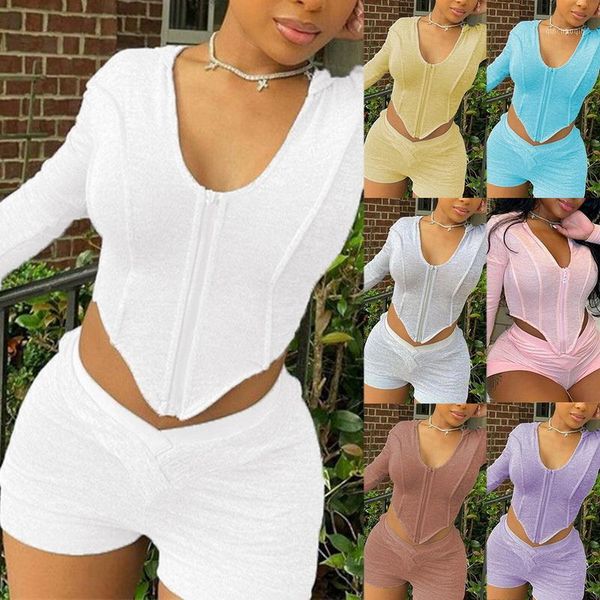 yoga outfits women solid color tracksuit sport two pieces set long sleeve zipper hooded corset skinny elastic waist pants streetwear1, White;red 
yoga outfits women solid color tracksuit sport two pieces set long sleeve zipper hooded corset skinny elastic waist pants streetwear1, White;red