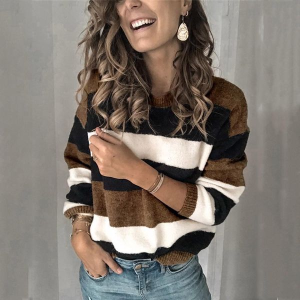 fashion 2019 new autumn winter knitted sweater for women long sleeves o-neck loose office ladies casual pullover sweaters, White;black
fashion 2019 new autumn winter knitted sweater for women long sleeves o-neck loose office ladies casual pullover sweaters, White;black
