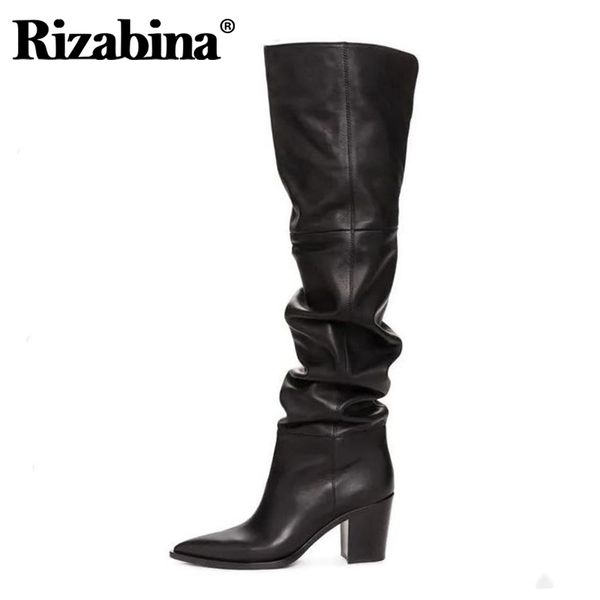 rizabina size 36-43 real leather women over knee boots fashion brand high heel winter shoes women party street footwear y200723, Black
rizabina size 36-43 real leather women over knee boots fashion brand high heel winter shoes women party street footwear y200723, Black