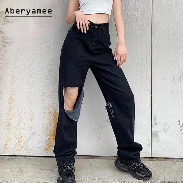 aberyamee ripped jeans for women casual baggy black button pockets new autumn 2020 ladies pants high waist denim trousers female, Blue
aberyamee ripped jeans for women casual baggy black button pockets new autumn 2020 ladies pants high waist denim trousers female, Blue
