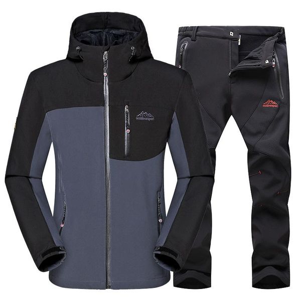 men winter waterproof fish skiing warm softshell fleece hiking outdoor jackets camping coat set pants climbing trousers, Blue;black
men winter waterproof fish skiing warm softshell fleece hiking outdoor jackets camping coat set pants climbing trousers, Blue;black
