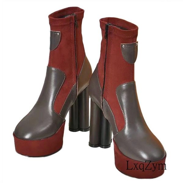 boots women's fashion high heels autumn winter round head thick sole kinght retro style side zipper real leather ankle shoes, Black
boots women's fashion high heels autumn winter round head thick sole kinght retro style side zipper real leather ankle shoes, Black