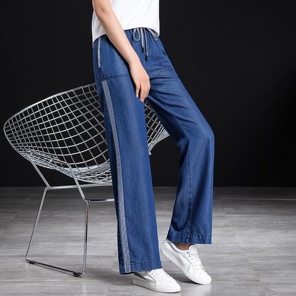 2020 summer new arrival tencel jeans female elastic waist wide-leg pants trousers women drawstring casual pants19056, Blue
2020 summer new arrival tencel jeans female elastic waist wide-leg pants trousers women drawstring casual pants19056, Blue