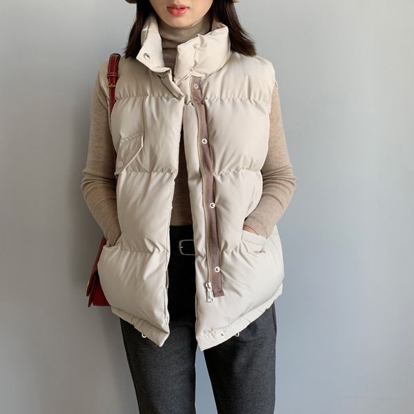 women winter vest waistcoat 2019 autumn vest female casual warm vests cotton women's sleeveless stand neck jacket loose coat 1023, Black;white
women winter vest waistcoat 2019 autumn vest female casual warm vests cotton women's sleeveless stand neck jacket loose coat 1023, Black;white