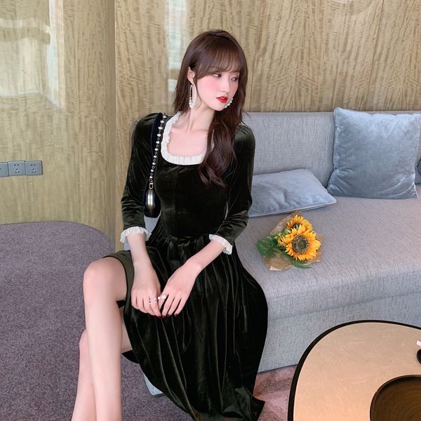 2021 new female fashion thin square neck elegant ladies long maxi dress i0rf, Black;gray
2021 new female fashion thin square neck elegant ladies long maxi dress i0rf, Black;gray