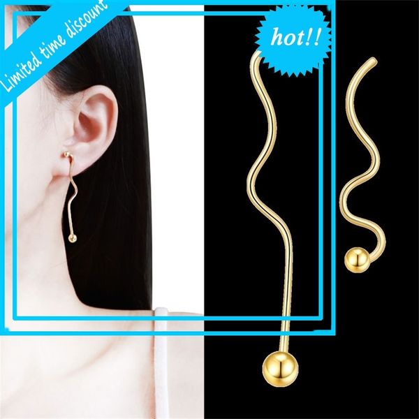 new korean fashion pure silver needle asymmetric chain tassel earrings women's jewelry, Golden
new korean fashion pure silver needle asymmetric chain tassel earrings women's jewelry, Golden