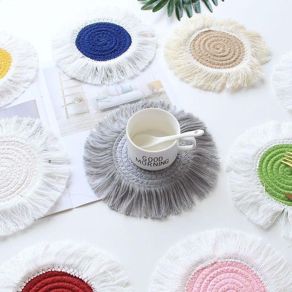 northern europe macrame cup pad bohemia tablecloth table mat pure handmade cotton braid non-slip insulation for kitchen
northern europe macrame cup pad bohemia tablecloth table mat pure handmade cotton braid non-slip insulation for kitchen
