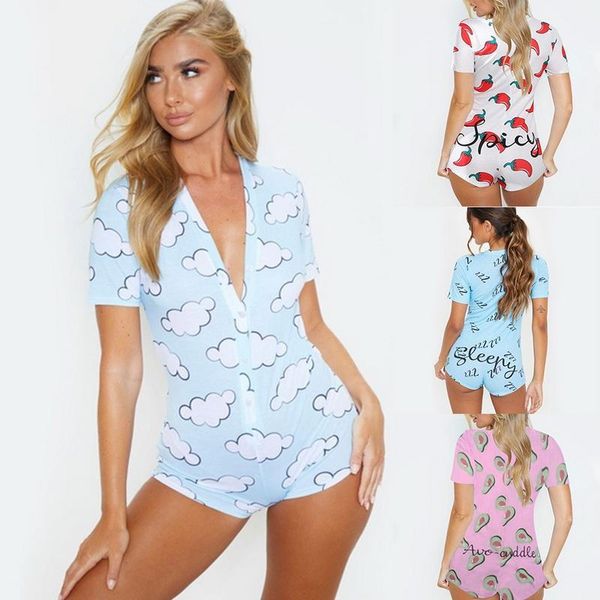 new women summer pajamas short sleeve sleepwear short jumpsuit print pajamas adults nightwear plus size1, Black;white
new women summer pajamas short sleeve sleepwear short jumpsuit print pajamas adults nightwear plus size1, Black;white