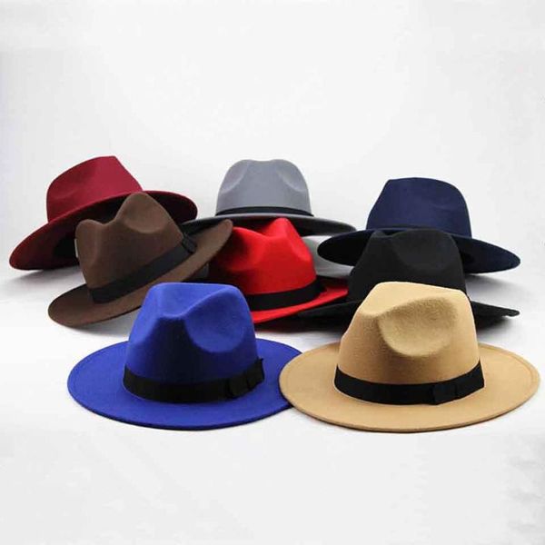 winter felt hat wide brim 8cm autumn imitation woolen women men ladies fedoras jazz hat caps bowler hats panama hat, Blue;gray
winter felt hat wide brim 8cm autumn imitation woolen women men ladies fedoras jazz hat caps bowler hats panama hat, Blue;gray