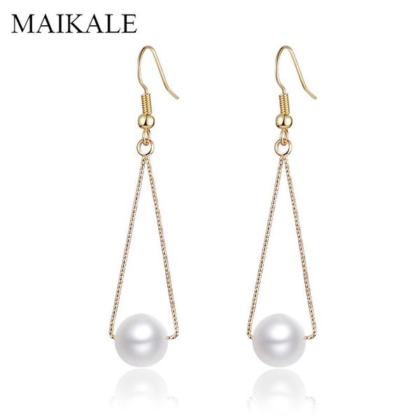 dangle & chandelier maikale simple triangle long earrings with pearl gold color plated hook hanging freshwater for women jewelry gift, Silver
dangle & chandelier maikale simple triangle long earrings with pearl gold color plated hook hanging freshwater for women jewelry gift, Silver