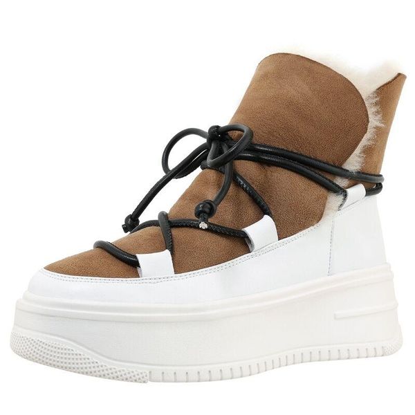 new fashion warm snow shoes turned-over wedge lace up ankle boots fur for winter thick platform height increase heels, Black
new fashion warm snow shoes turned-over wedge lace up ankle boots fur for winter thick platform height increase heels, Black