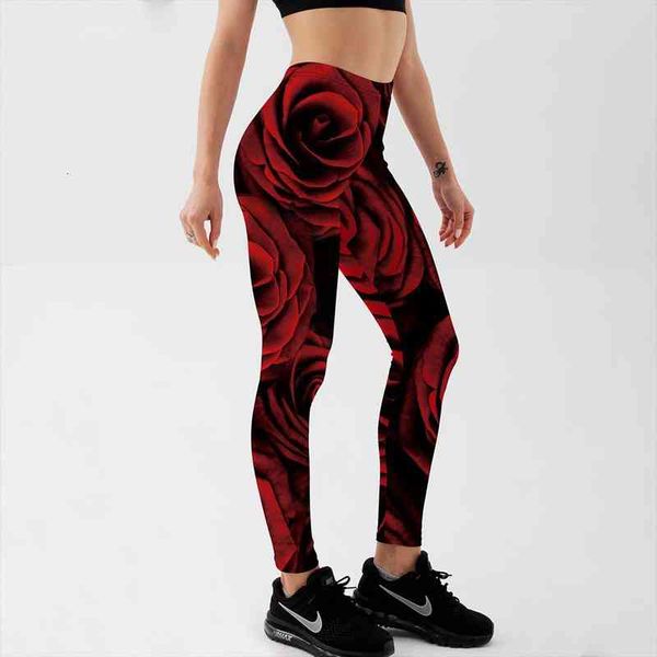 women leggings red roses printed workout casual pants trousers plus size summer red pants, Black
women leggings red roses printed workout casual pants trousers plus size summer red pants, Black