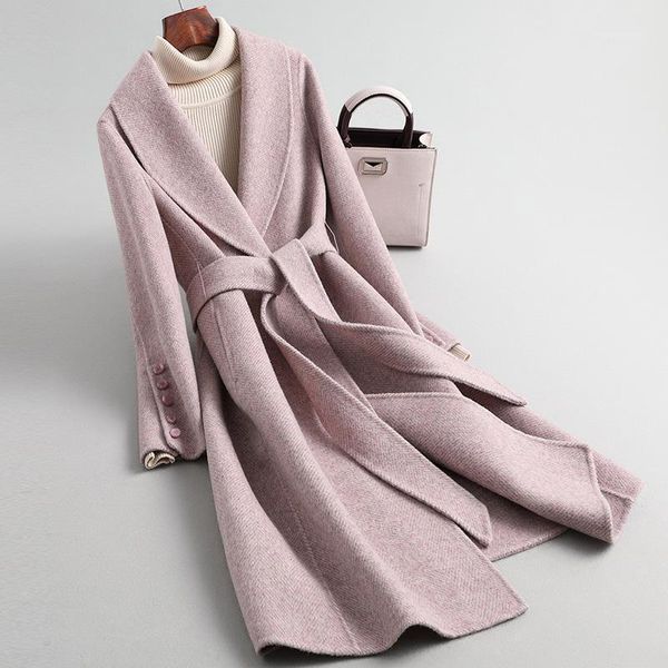 women's wool & blends 2021 autumn and winter clothing double-sided fleece coat women mid-length woolen ladies1, Black
women's wool & blends 2021 autumn and winter clothing double-sided fleece coat women mid-length woolen ladies1, Black