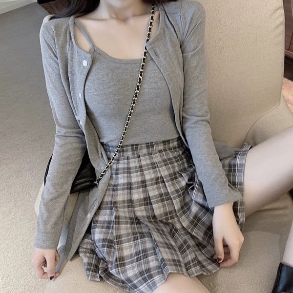 p8i8t 2020 casual women's clothing hepburn light mature style pleated autumn fashion western style fashion suit fried street yujie skir, Gray
p8i8t 2020 casual women's clothing hepburn light mature style pleated autumn fashion western style fashion suit fried street yujie skir, Gray