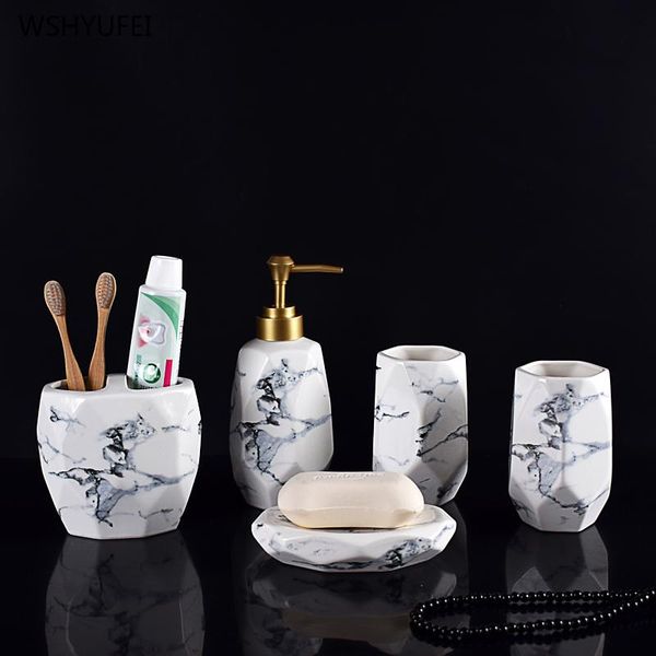 5pcs light luxury bathroom set new room wedding gift creative simple ceramic tooth with imitation marble pattern storage kit
5pcs light luxury bathroom set new room wedding gift creative simple ceramic tooth with imitation marble pattern storage kit