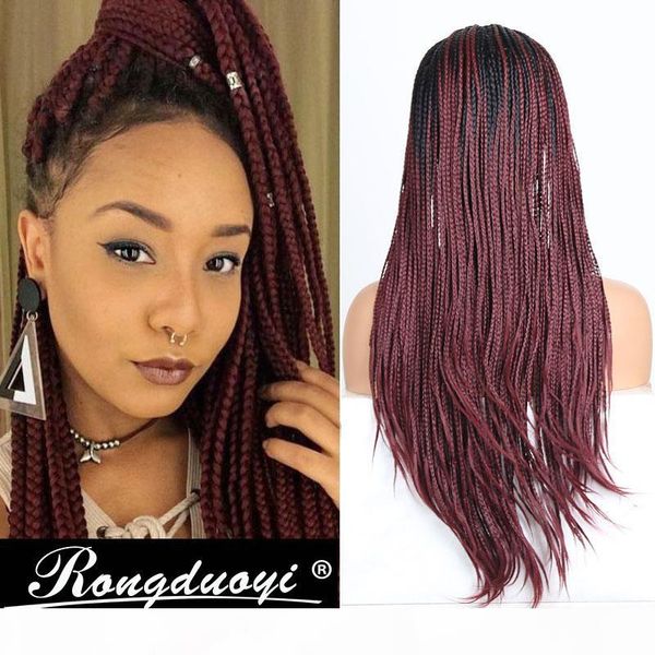 micro braided lace wigs for black women heat resistant braiding hair glueless black red ombre synthetic lace front braids wig two tone color
micro braided lace wigs for black women heat resistant braiding hair glueless black red ombre synthetic lace front braids wig two tone color